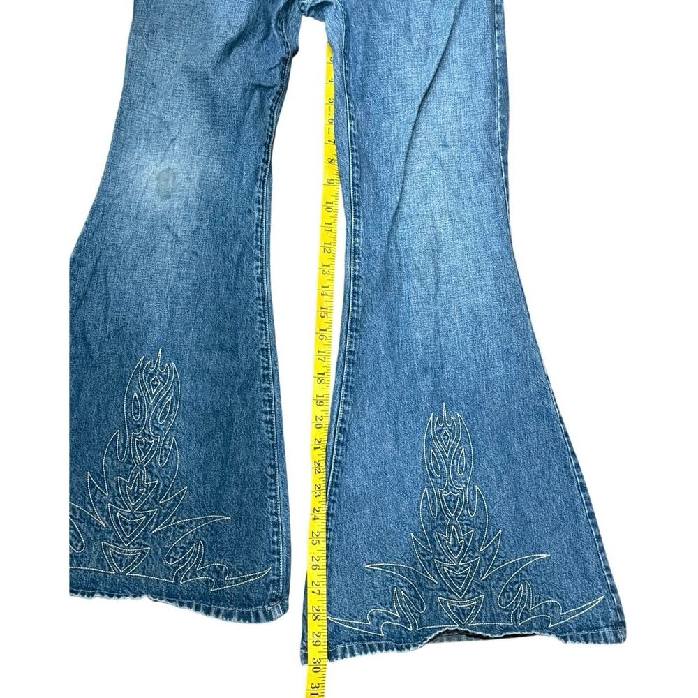 Vintage 90s JNCO Blaze S1200 Girlie Stuff Ultra Flare Jeans Size 9 USA 28x30 - Picture 12 of 15